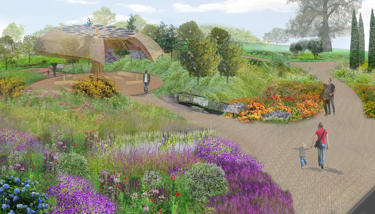 A computer generated design of Kew's Carbon Garden