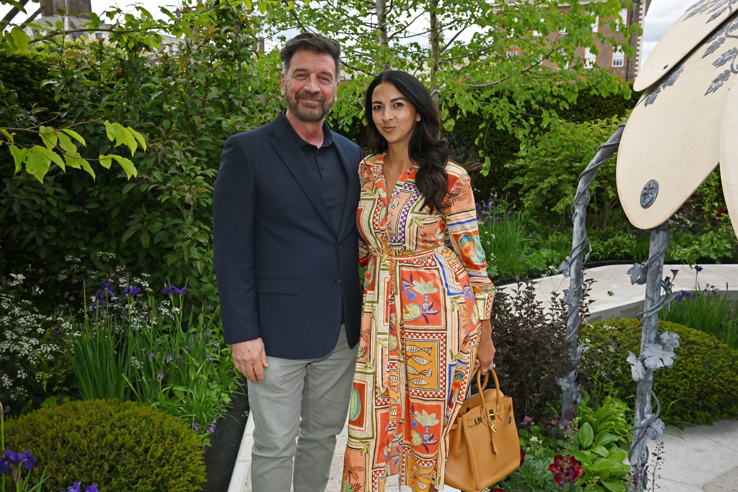 Nick Knowles and Katie Dadrie attend The Boodles Garden designed by Catherine MacDonald of Landform Consultants at the RHS Chelsea Flower Show 2026 © Dave Benett/Getty Images for Boodles
