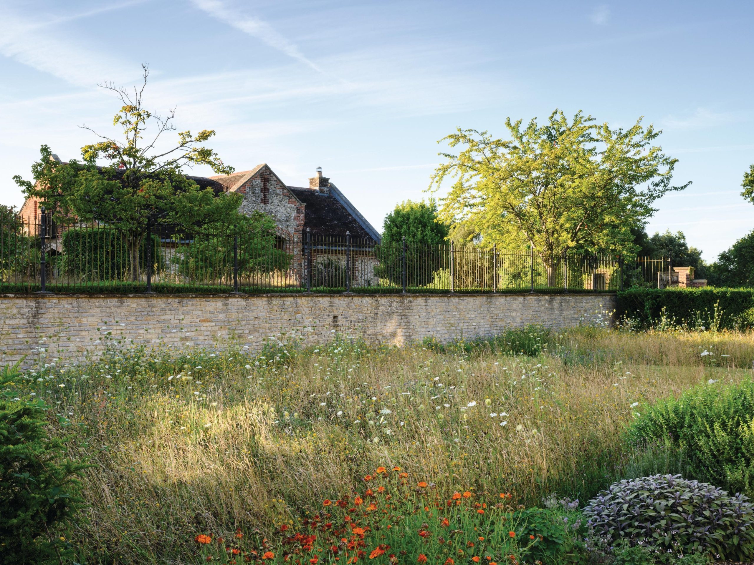 Garden meadow with house