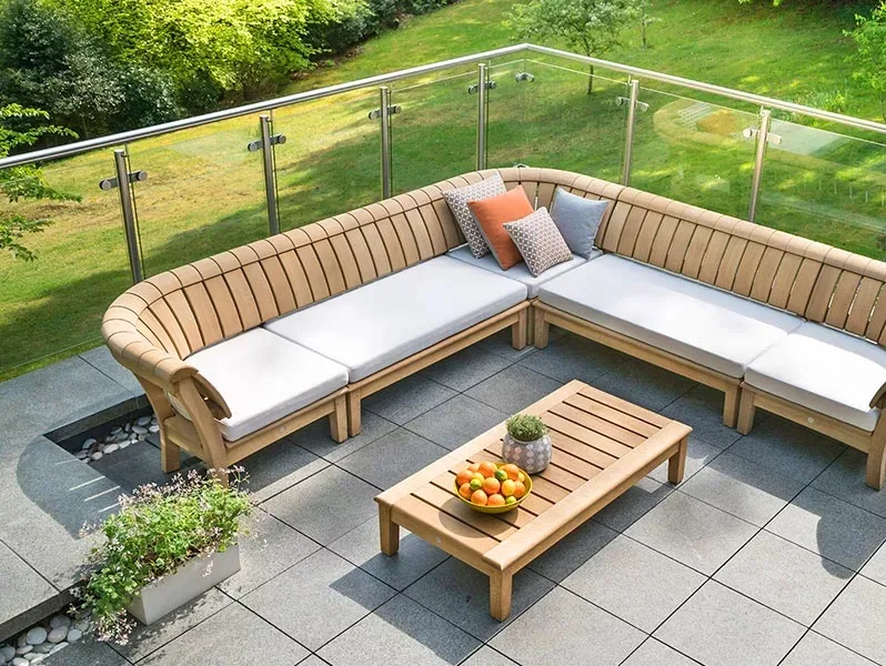 Gaze Burvill Splash Lounge Outdoor Sofa Gaze Burvill Splash Lounge Outdoor Sofa on a stone patio