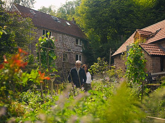 Robin & Laura Smith in their garden in the Wye Valley