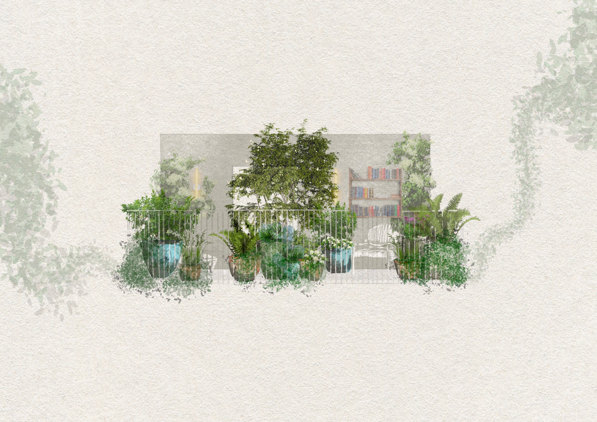 A Space To Read Balcony Garden sponsored by Viking, designed by Freddie Strickland and Ben Gifford